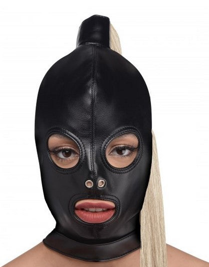 Blonde Ponytail Bondage Hood