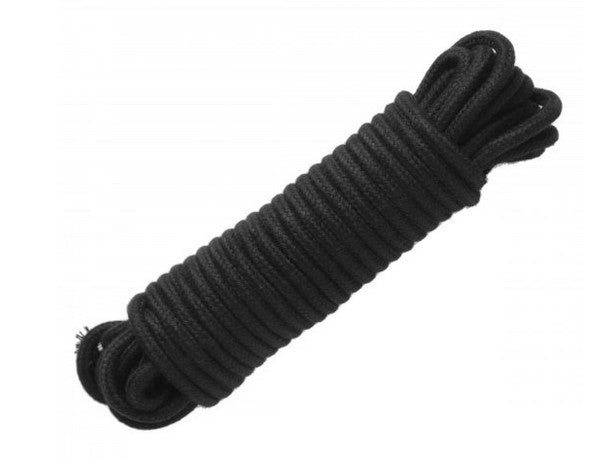 32 Foot Cotton Bondage Rope - Black
