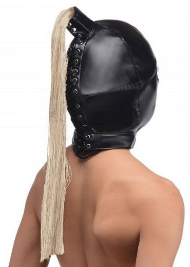 Blonde Ponytail Bondage Hood